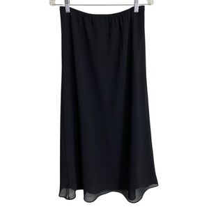 VTG JBS Ltd Black Maxi Skirt Medium Chiffon Sheer Overlay Y2K Whimsigoth Fairy